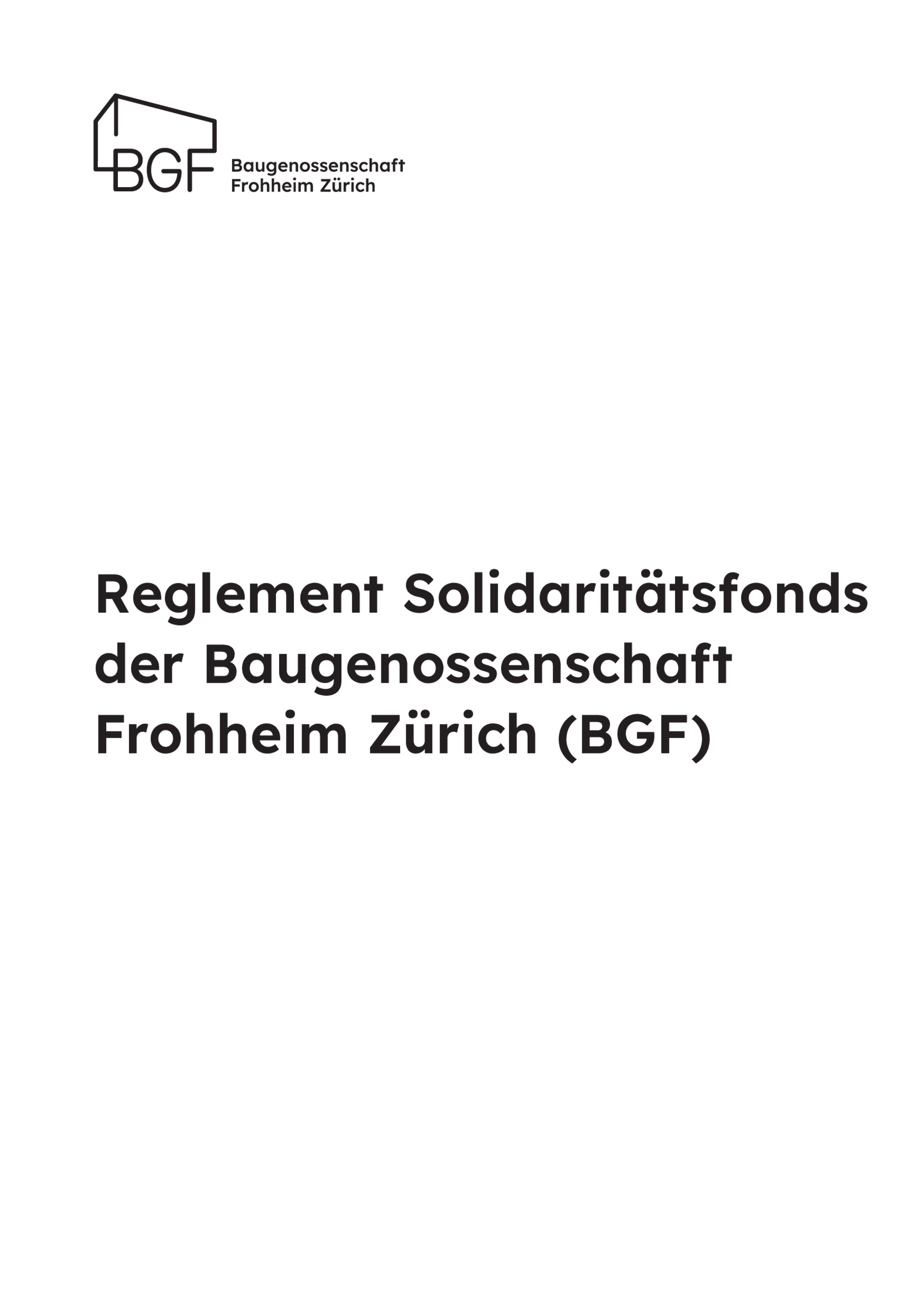 Reglement Solidaritätsfonds