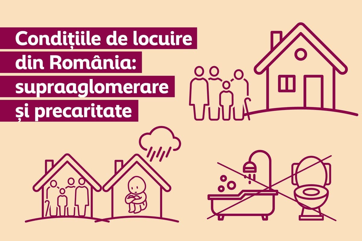 The housing problem in Romania: 1 in 10 Romanians live in extremely poor housing conditions and most families with children live in overcrowded homes