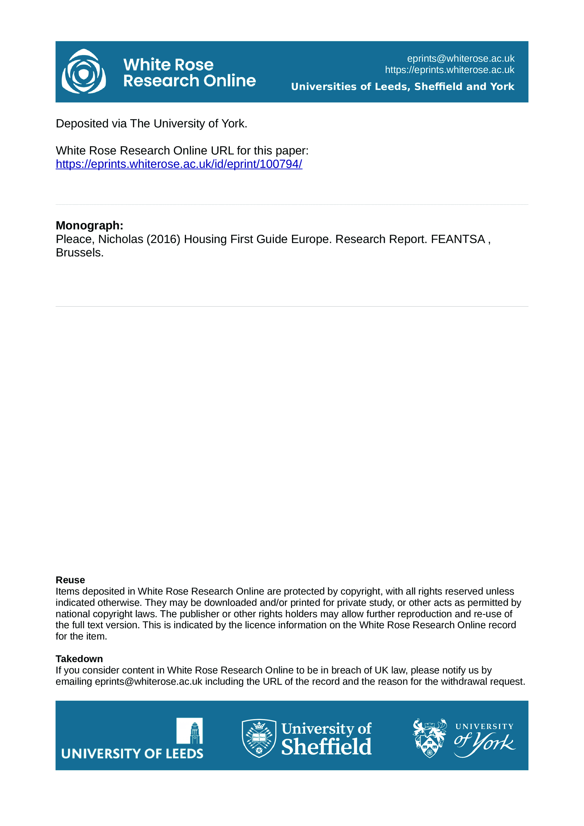 Housing first guide Europe