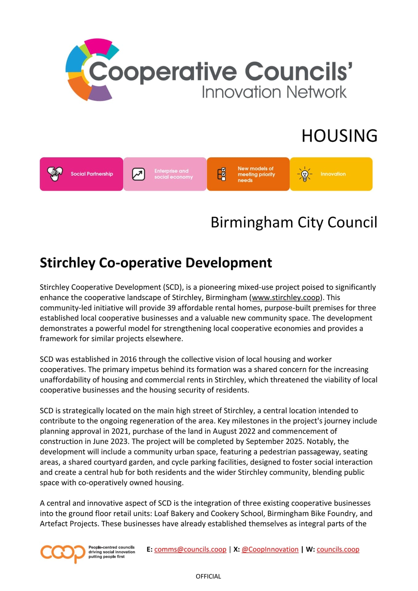 Community Councils Innovation Network case study: Birmingham (Stirchley Co-operative Development)
