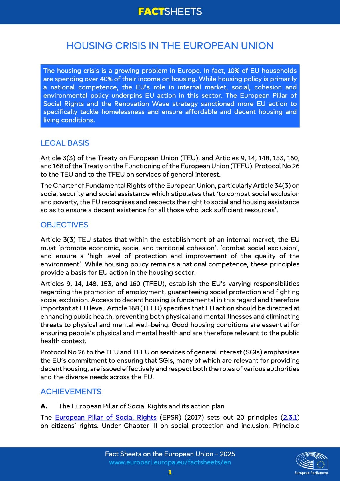 Housing Crisis in the European Union