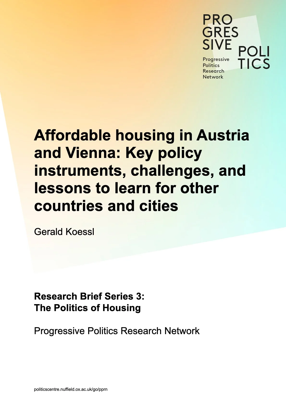 Affordable housing in Austria and Vienna: Key policy instruments, challenges, and lessons to learn for other countries and cities