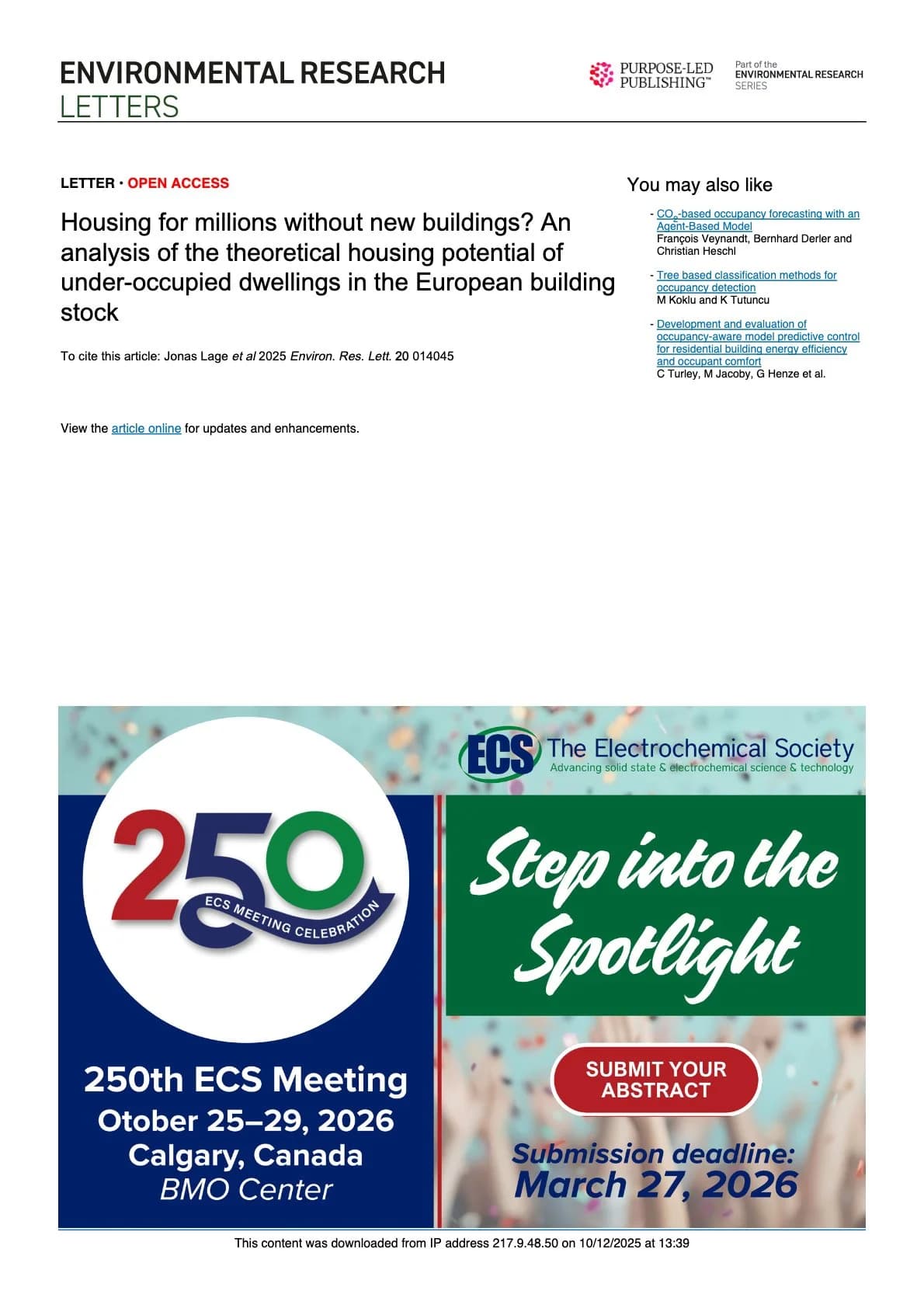 Housing for millions without new buildings? An analysis of the theoretical housing potential of under-occupied dwellings in the European building stock