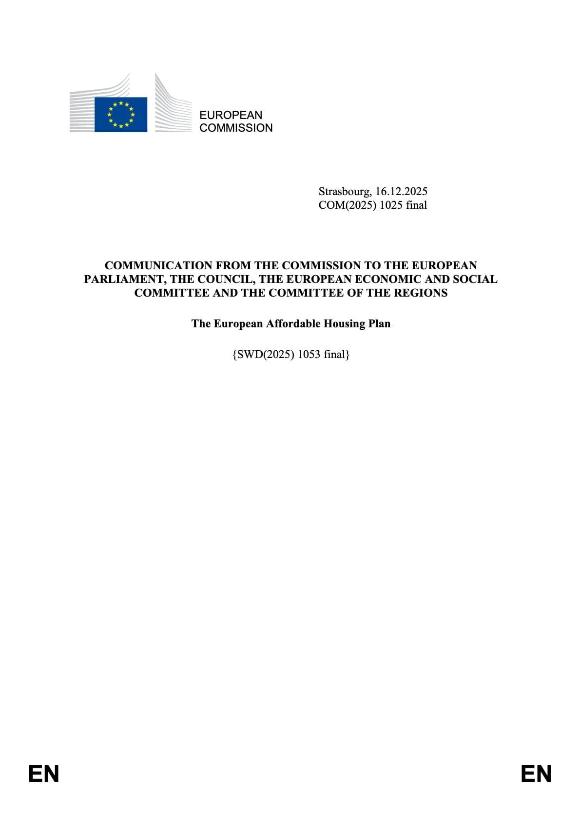 The European Affordable Housing Plan