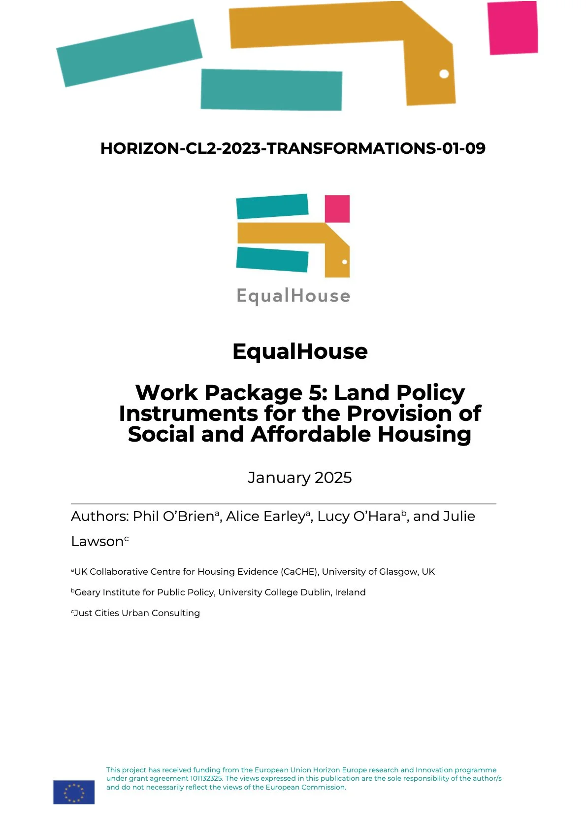 Land Policy Instruments for the Provision of Social and Affordable Housing