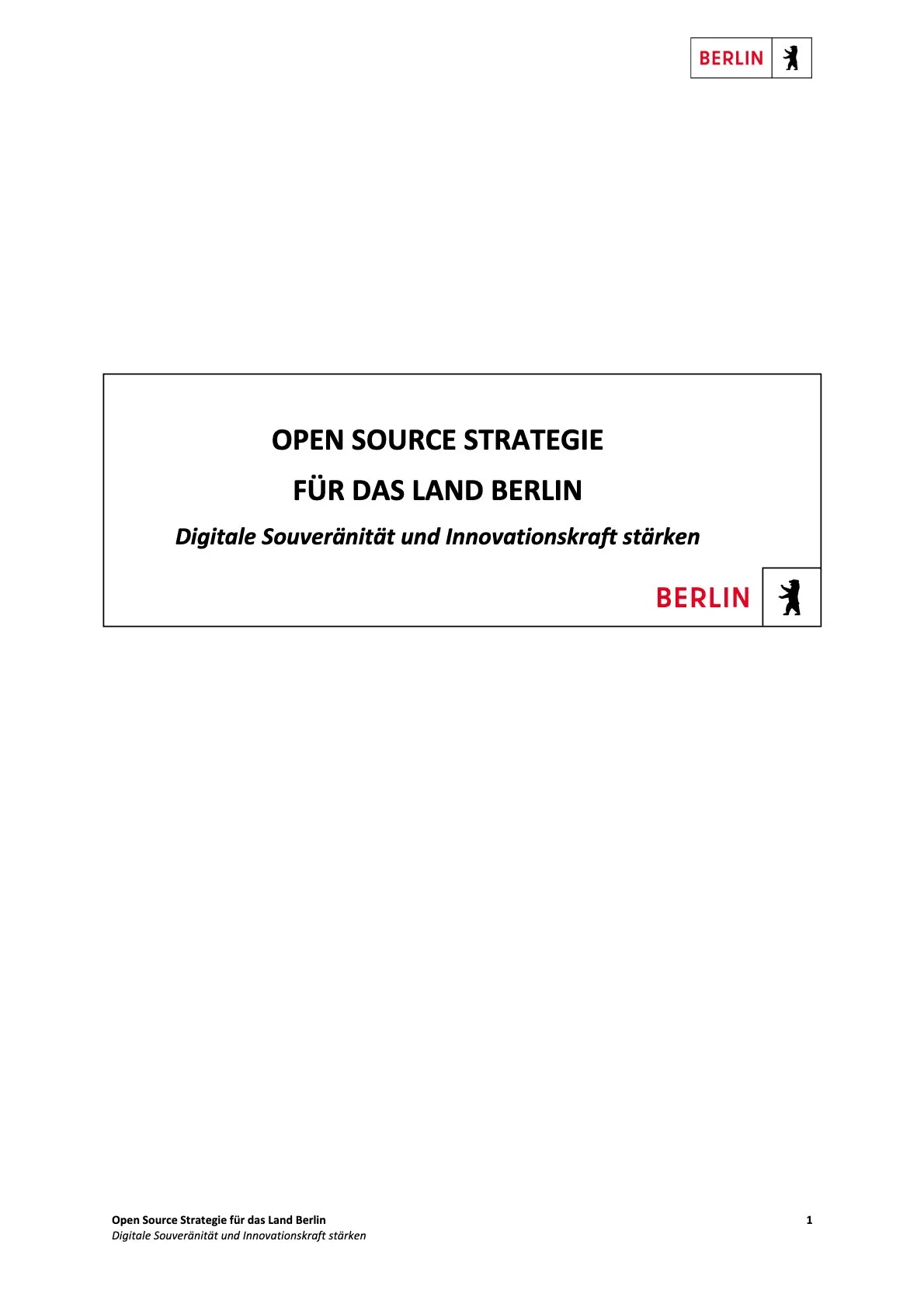 Open Source Strategy for the State of Berlin (Secondary Source)