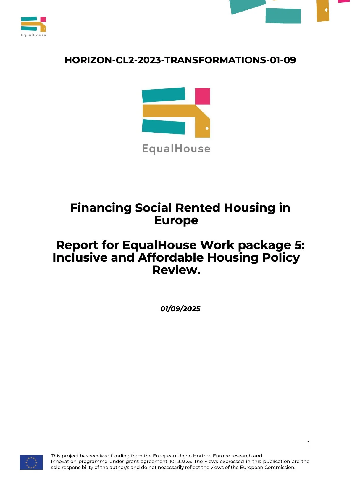 Finance for Affordable Housing: Review of Policy and Practice in Europe