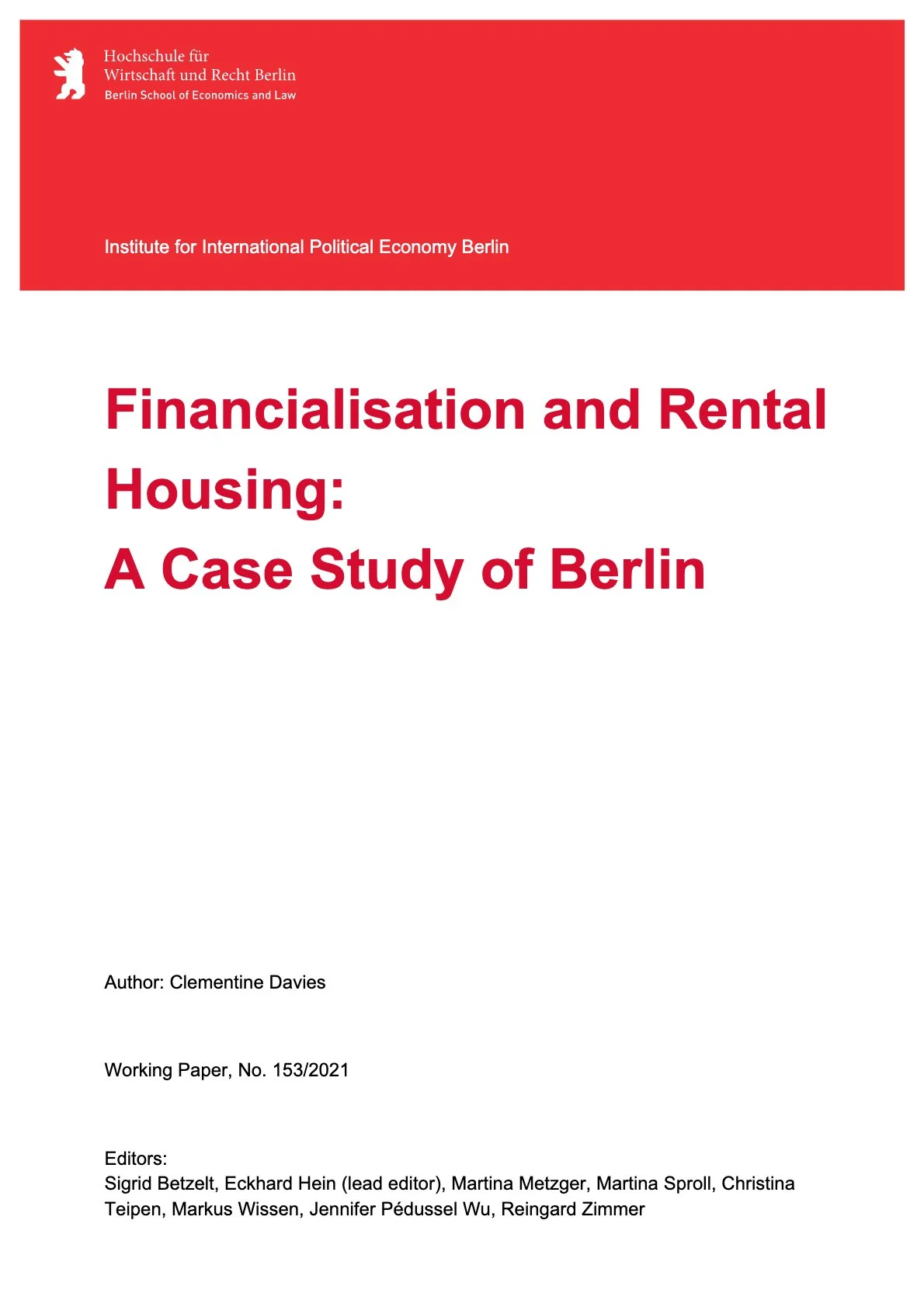 Housing: A Case Study of Berlin