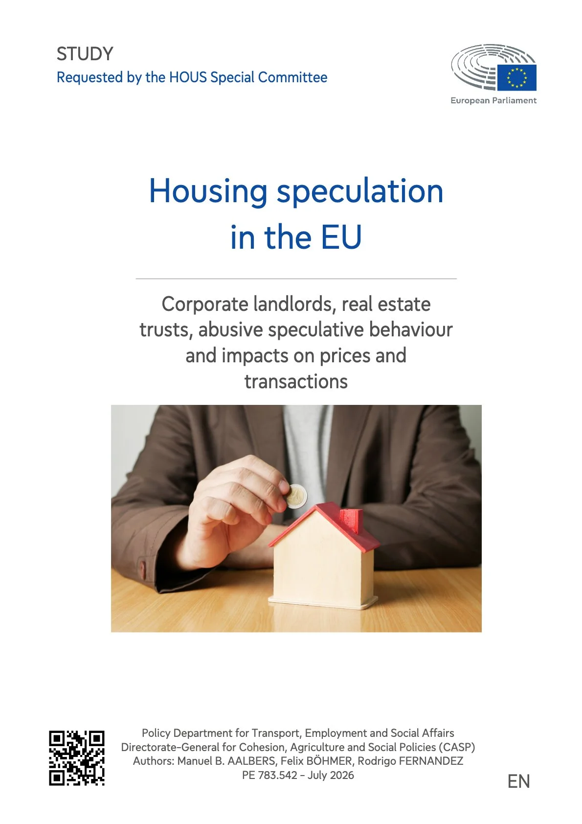 Housing speculation in the EU: Corporate landlords, real estate trusts, abusive speculative behaviour and impacts on prices and transactions